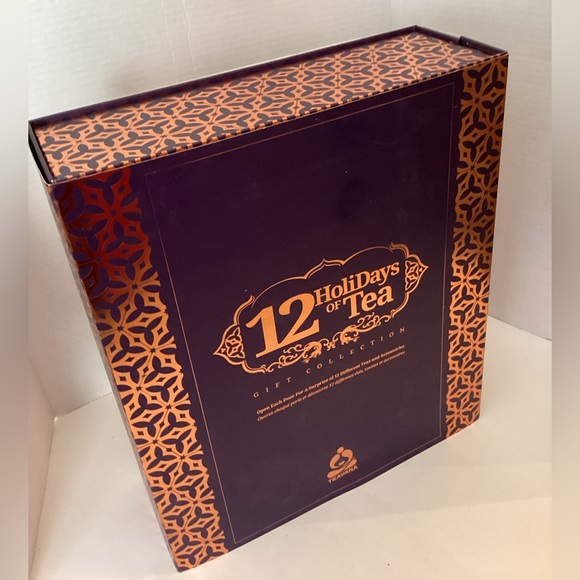 Teavana 12 Days Holiday Gift Advent Calendar Empty Box  Purple Gold Size Large - Picture 2 of 12